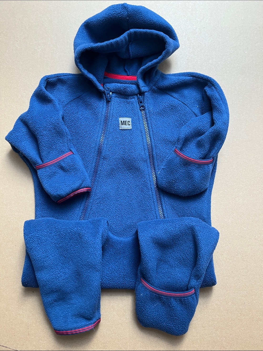 MEC Ursus Fleece Bunting Suit Blue Polartec One Piece Romper Size 18M